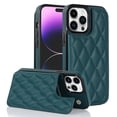 thumbnail image 1 of Wallet Case for iPhone 14 Pro, RFID Blocking Card Slots Holder PU Leather Fashion Back Flip Cover with Kickstand Magnetic Buttons Shockproof Case for iPhone 14 Pro,Darkgreen, 1 of 8