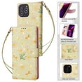 thumbnail image 1 of Wallet Case for iPhone 14 Pro with RFID Blocking Credit Card Slots Holder, Cute Patterned Gold Brushing Magnetic Flip Kickstand Wrist Strap Cover For iPhone 14 Pro, Yellow Daisy, 1 of 8