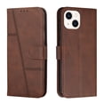 thumbnail image 1 of Wallet Case for iPhone 15, [Card Slots Holder] [Magnetic Clasp] [Kickstand] Premium PU Leather Flip Folio Cover, Wrist Strap TPU Shockproof Anti-Scratches Case, Brown, 1 of 10