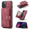 thumbnail image 1 of Wallet Case for iPhone 15 with Detachable Card Slots Holder Magnetic Closure Cover, Premium PU Leather Slim Kickstand Soft Silicone Shockproof Lens Protective Case,Red, 1 of 8