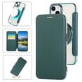 thumbnail image 1 of Wallet Case for iPhone 15 Plus with Card Holder, Stylish Shockproof PU Leather Magnetic Business RFID Blocking Full Body Protection Folio Flip Clear Case Cover for iPhone 15 Plus, Green, 1 of 6
