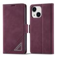 thumbnail image 1 of Wallet Case for iPhone 15 Plus, Card Slots Holder Luxury Premium PU Leather Flip Phone Cover with Kickstand Magnetic Clasp Soft Silicone Shockproof Anti-Scratches Case, Winered, 1 of 6
