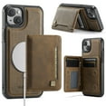 thumbnail image 1 of Wallet Case for iPhone 15 Plus,Compatible with MagSafe for Men Women,Detachable Magnetic Wallet Phone Case with Card Holder,Kickstand,PU Leather Shockproof Anti-fall Phone Case,Coffee, 1 of 12
