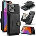thumbnail image 1 of Wallet Case for iPhone 15 Plus with Detachable Card Slots Holder Magnetic Closure Cover, Premium PU Leather Slim Kickstand Soft Silicone Shockproof Lens Protective Case,Black, 1 of 8