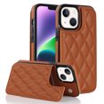 thumbnail image 1 of Wallet Case for iPhone 15 Plus, RFID Blocking Card Slots Holder PU Leather Fashion Back Flip Cover with Kickstand Magnetic Buttons Shockproof Case for iPhone 15 Plus, Brown, 1 of 8