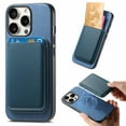 thumbnail image 1 of Wallet Case for iPhone 15 Pro, Classic PU Leather Removable Magnetic Card Back Slot Anti-falling Anti-drop Shockproof Protective Phone Case Cover for iPhone 15 Pro, Blue, 1 of 11