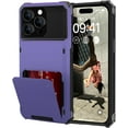 thumbnail image 1 of Wallet Case for iPhone 15 Pro Max Case with 4-Card Credit Card Holder Slot Shockproof Cover Hybrid Heavy Duty Protection Armor Phone Case Compatible with 15 Pro Max 6.7inch 2023-Purple, 1 of 6