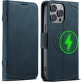 thumbnail image 1 of Wallet Case for iPhone 15 Pro Max with Card Holder for Men Women, Compatible with MagSafe Wireless Charging  Leather Flip Folio Cover Case Wallet for iPhone 15 Pro Max Blue, 1 of 12
