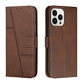thumbnail image 1 of Wallet Case for iPhone 15 Pro Max, [Card Slots Holder] [Magnetic Clasp] [Kickstand] Premium PU Leather Flip Folio Cover, Wrist Strap TPU Shockproof Anti-Scratches Case, Brown, 1 of 10