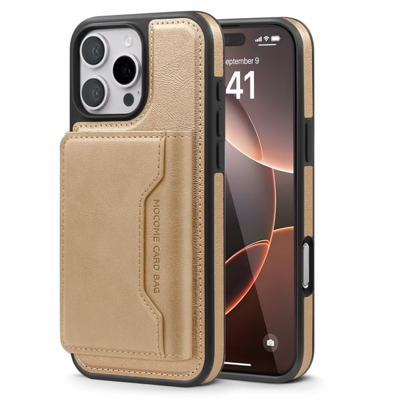 Wallet Case for iPhone 15 Pro Max Compatible with Mag-Safe for Men Women, Detachable Magnetic 2-in-1 PU Leather Wallet Phone Case Cover with Folio Card Slot Holder for iPhone 15 Pro Max, Desertgold