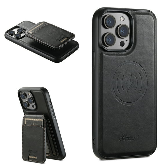 Wallet Case for iPhone 15 Pro Max, Compatible with MagSafe Magnetic Detachable Premium PU Leather Flip Case Cover with Card Slots Holder Kickstand for iPhone 15 Pro Max 6.7 Inch - Black