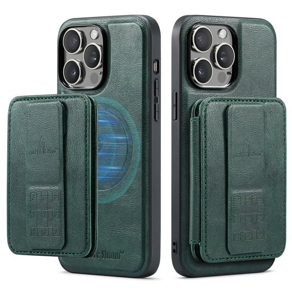 Wallet Case for iPhone 15 Pro Max, Compatible with MagSafe for Men Women, Detachable Magnetic Clasp Wallet Phone Case with Card Slots Holder RFID Blocking for iPhone 15 Pro Max, Green