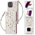 thumbnail image 1 of Wallet Case for iPhone 15 Pro Max with RFID Blocking Credit Card Slots Holder, Cute Patterned Gold Brushing Magnetic Flip Kickstand Wrist Strap Cover For iPhone 15 Pro Max, Dry Flower World, 1 of 8