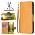 thumbnail image 1 of Wallet Case for iPhone 15 Pro Max, Retro Solid Color Premium Leather Credit Card Holder Wallet RFID Blocking Case with Wrist Strap Stand Magnetic Flip Cover For iPhone 15 Pro Max, Yellow, 1 of 8
