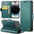 thumbnail image 1 of Wallet Case for iPhone 15 Pro, [RFID Blocking] [Card Slots Holder] [Kickstand] Premium PU Leather Flip Folio Cover with [Magnetic Closure] TPU Shockproof Full Protection Case, Green, 1 of 11