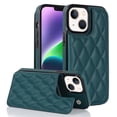 thumbnail image 1 of Wallet Case for iPhone 15, RFID Blocking Card Slots Holder PU Leather Fashion Back Flip Cover with Kickstand Magnetic Buttons Shockproof Case for iPhone 15, Darkgreen, 1 of 8