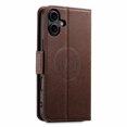 thumbnail image 1 of Wallet Case for iPhone 16 with Card Slots for Men Women, Crosshatch PU Leather,Compatible with MagSafe Wireless Charging Magnetic Leather Flip Folio Cover Case for iPhone 16,Brown, 1 of 10