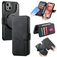 thumbnail image 1 of Wallet Case for iPhone 16 Cash Credit Pocket Card Slots Holder Folio Flip Shockproof Anti-fall Full Coverage Detachable Magnetic Cover [Compatible with Magsafe] Kickstand,Black, 1 of 10