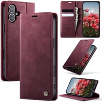 Wallet Case for iPhone 16 Leather Wallet Flip Cover with Card Holder, Kickstand, Magnetic Closure, RFID Blocking TPU Shockproof Phone Case Compatible with iPhone 16