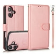 thumbnail image 1 of Wallet Case for iPhone 16 Plus, 2 In 1 PU Leather Flip Phone Case with Detachable Magnetic TPU Inner, Kickstand Phone Cover with Card Slots & Wrist Strap for iPhone 16 Plus, Rosegold, 1 of 6