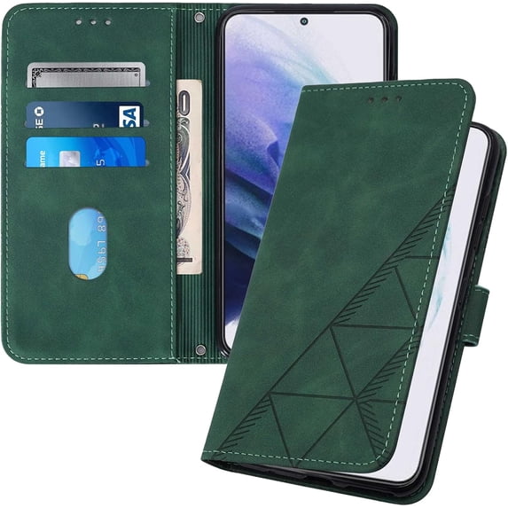 Wallet Case for iPhone 16 Plus Case Leather with Kickstand Card Slots Phone Case,Durable Magnetic Closure Shockproof Protective Cover for iPhone 16 Plus 6.7 inch Green YBS