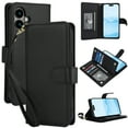 thumbnail image 1 of Wallet Case for iPhone 16 Plus, RFID Blocking Flip Cover with 7 Card Slots, Cash Compartment, Magnetic Closure, and Hands-Free Stand, Slim Protective Phone Case with Wrist Strap,Black, 1 of 6