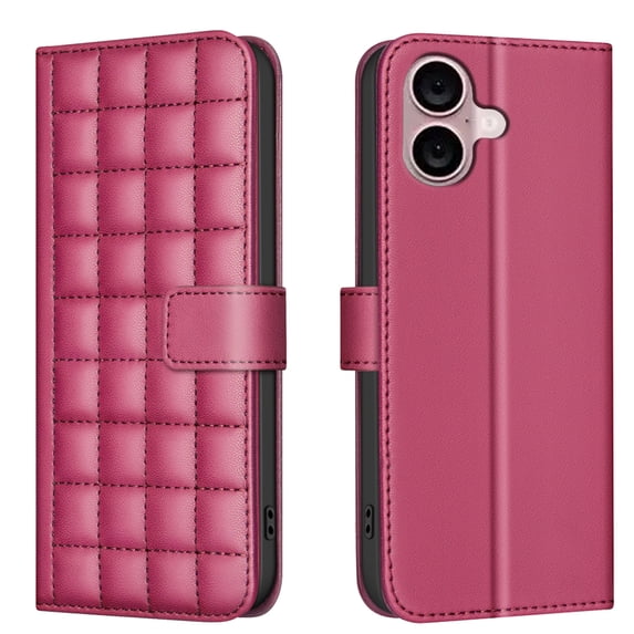 Wallet Case for iPhone 16 Plus with Wrist Strap & Shoulder Strap, Multiple Card Slots Folio Purse PU Leather Stand Full Body Protection Phone Case Cover for iPhone 16 Plus, Red