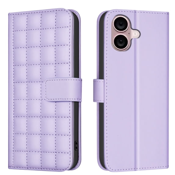 Wallet Case for iPhone 16 Plus with Wrist Strap & Shoulder Strap, Multiple Card Slots Folio Purse PU Leather Stand Full Body Protection Phone Case Cover for iPhone 16 Plus, Purple