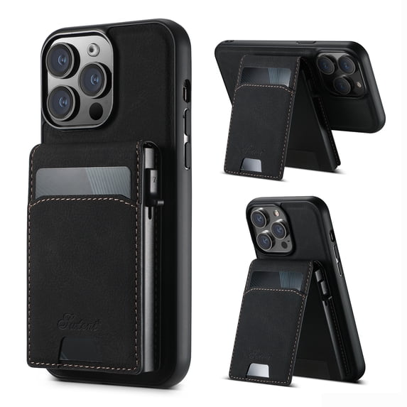 Wallet Case for iPhone 16 Pro, 2-in-1 Detachable Wallet Magnetic Phone Case Compatible with Mag-Safe, PU Leather Shockproof Purse Cover with Card Holder for iPhone 16 Pro 6.3", Black