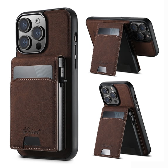 Wallet Case for iPhone 16 Pro, 2-in-1 Detachable Wallet Magnetic Phone Case Compatible with Mag-Safe, PU Leather Shockproof Purse Cover with Card Holder for iPhone 16 Pro 6.3", Brown