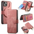 thumbnail image 1 of Wallet Case for iPhone 16 Pro Cash Credit Pocket Card Slots Holder Folio Flip Shockproof Anti-fall Full Coverage Detachable Magnetic Cover [Compatible with Magsafe] Kickstand,Pink, 1 of 10
