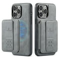 thumbnail image 1 of Wallet Case for iPhone 16 Pro, Compatible with MagSafe for Men Women, Detachable Magnetic Clasp Wallet Phone Case with Card Slots Holder RFID Blocking for iPhone 16 Pro, Gray, 1 of 13