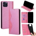 thumbnail image 1 of Wallet Case for iPhone 16 Pro Max with Card Slots & Wallet Pocket, Wave Curves and sequins meticulously sewn PU Leather Cover Kickstand Magnetic Shockproof TPU Bumper Flip Folio Case,Pink, 1 of 9