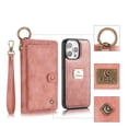 thumbnail image 1 of Wallet Case for iPhone 16 Pro Max, [PU Leather] Detachable 2 in 1 Folio Purse for iPhone 16 Pro Max Credit Card Flip Case Protective with Card Slots, Stand and Magnetic Closure, Pink, 1 of 10