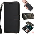 thumbnail image 1 of Wallet Case for iPhone 16 Pro Max, PU Leather Detachable Magnetic Inner Case with Kickstand Card Holder Hand Strap for iPhone 16 Pro Max Flip Wallet 2 In 1 Cover for Women Men - Black, 1 of 9