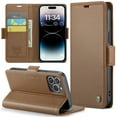 thumbnail image 1 of Wallet Case for iPhone 16 Pro Max, [RFID Blocking] [Card Slots Holder] [Kickstand] Premium PU Leather Flip Folio Cover with [Magnetic Closure] TPU Shockproof Full Protection Case, Brown, 1 of 11