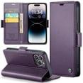 thumbnail image 1 of Wallet Case for iPhone 16 Pro Max, [RFID Blocking] [Card Slots Holder] [Kickstand] Premium PU Leather Flip Folio Cover with [Magnetic Closure] TPU Shockproof Full Protection Case, Purple, 1 of 11
