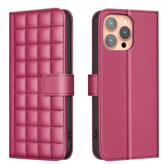 Wallet Case for iPhone 16 Pro Max with Wrist Strap + Crossbody Shoulder Strap, PU Leather Kickstand Drop Protective Card Slots Flip Case Cover for iPhone 16 Pro Max for Girls Women, Red