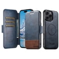thumbnail image 1 of Wallet Case for iPhone 16 Pro, Premium PU Leather Detachable Magnetic Wallet Case, Credit Card Slots Kickstand Full Body Protection Magnetic Closure Rugged Phone Case Cover, Blue, 1 of 7