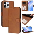 thumbnail image 1 of Wallet Case For iPhone 16 Pro, RFID Blocking Credit Card Holder,Premium PU Leather Folio Magnetic Closure Flip Kickstand Function with Hand Strap Shockproof Cover Women Men,Brown, 1 of 10