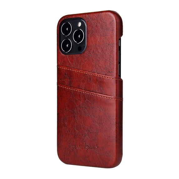 Wallet Case for iPhone 16 Pro, Vintage 2 Credit Card Holders Smooth Synthetic Leather Shock-Absorbent Anti-falling Business Ultra Slim Phone Case Cover for iPhone 16 Pro, Brown