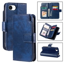 Wallet Case for iPhone 16e,[9 Card Holders & 2 Cash Pocket] RFID Blocking Premium PU Leather Magnetic Flip Kickstand Folio Case Durable TPU Shell Protective Luxury Cover - Blue