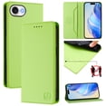 thumbnail image 1 of Wallet Case for iPhone 16e with Card Holder, Business Premium PU Leather Flip RFID Blocking Wallet Case with Wrist Strap Kickstand Protective Cover for iPhone 16e, Green, 1 of 10