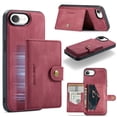 thumbnail image 1 of Wallet Case for iPhone 16e with Detachable Card Holder Slots, Premium PU Leather Slim Protective Cover with Back Kickstand Magnetic Closure, Shockproof Phone Case for iPhone 16e, Red, 1 of 8