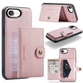 thumbnail image 1 of Wallet Case for iPhone 16e with Detachable Card Holder Slots, Premium PU Leather Slim Protective Cover with Back Kickstand Magnetic Closure, Shockproof Phone Case for iPhone 16e, Pink, 1 of 8