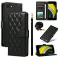 thumbnail image 1 of Wallet Case for iPhone 16e with Detachable Wrist Strap & Shoulder Strap, Card Slots Folio Purse Luxury PU Leather Stand Accessories Cell Phone Cover for iPhone 16e Women Men, Black, 1 of 13