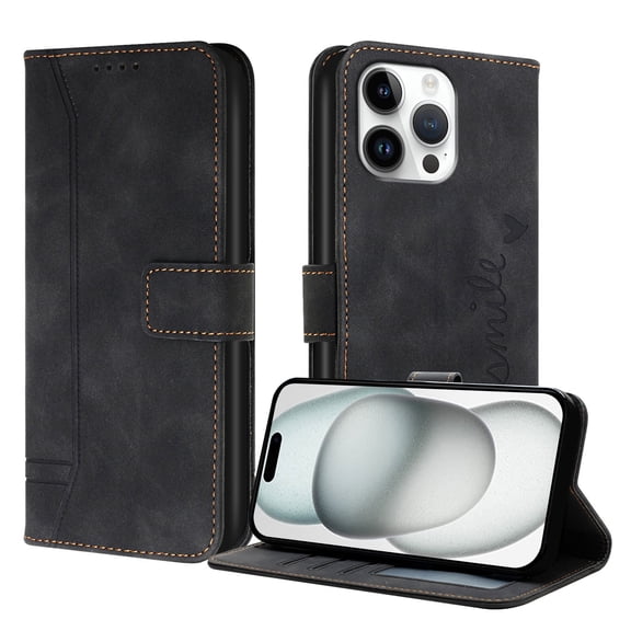 Wallet Case for iPhone 17 16 15 14 13 12 11 X 8 7 6 17promax 16pro 15plus mini Case with Card Holder Leather Flip Case with Kickstand Magnetic Full Protection