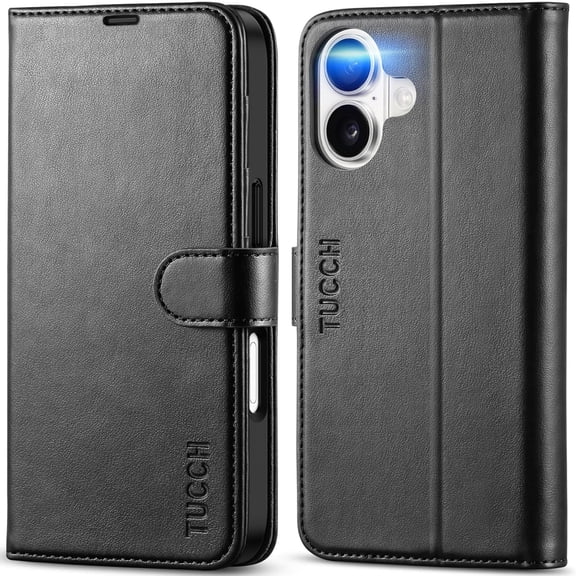 Wallet Case for iPhone 17 (6.3") 2025, RFID Blocking 4 Card Holders | Kickstand Shockproof TPU Shell PU Leather Magnetic Closure Protective Flip Folio Cover