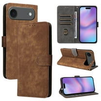 Wallet Case for iPhone 17 Air, RFID Blocking Cards Holder Flip Stand Full Body Protective Bumper Shockproof Phone Case with Hand Strap for iPhone 17 Air, Brown