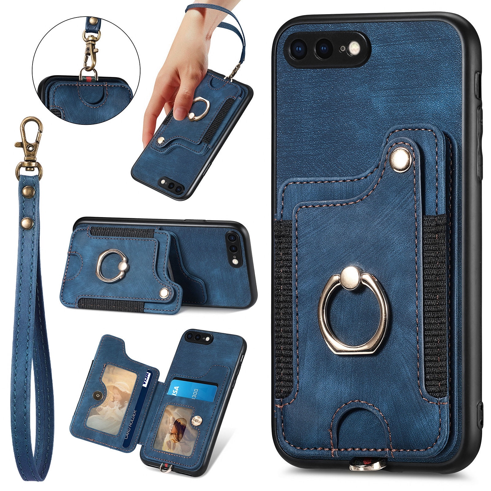 Wallet Case for iPhone 8/ SE 2020/ SE 2022, Ring Holder